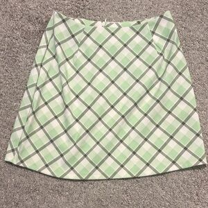 Altar'd State Light Green and White Plaid Mini Skirt